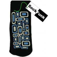 Thermal Socks with Grips- Black with Blue and Grey Rectangle Grips